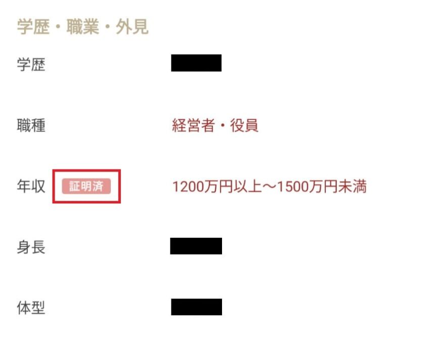 マリッシュ 年収証明済み